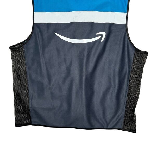 Amazon Men's Size XL Blue Reflective Work Delivery Vest - Picture 7 of 10